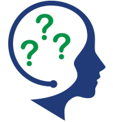 clipart of a head with question marks floating around in the head